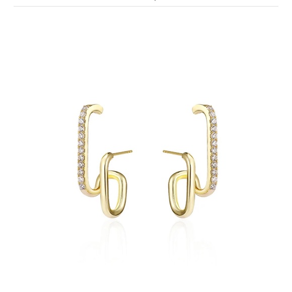 Gold double earring (w cuff) - Picture 1 of 5